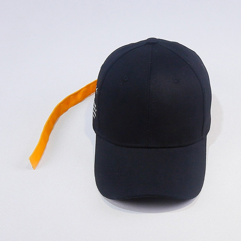 Long Strap Printed Baseball Cap - British Style Hip Hop Hat