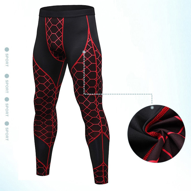 Fitness Set with Print, Quick-Dry Long Sleeve & Pants