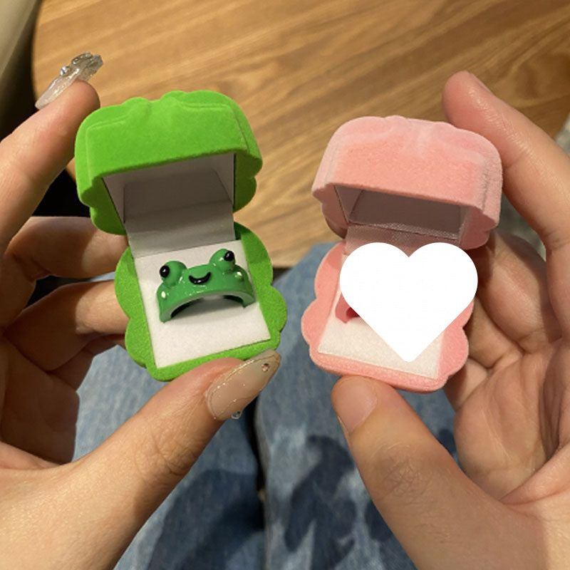 Cute Simple Boyfriend Lonely Frog Ring