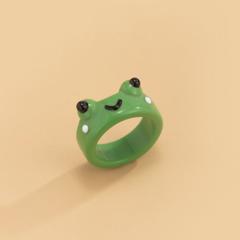 Cute Simple Boyfriend Lonely Frog Ring