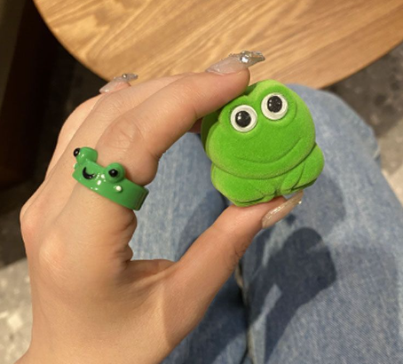 Cute Simple Boyfriend Lonely Frog Ring