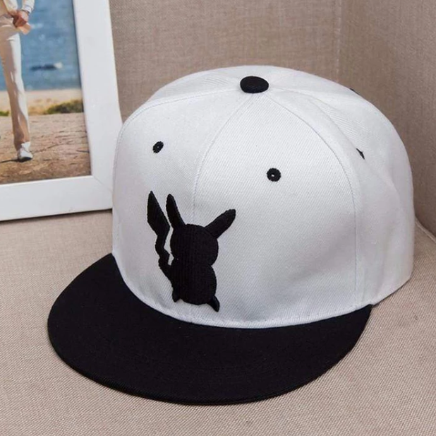 Flat Brim Hat, Hip Hop Cap, Pikachu Sun Hat