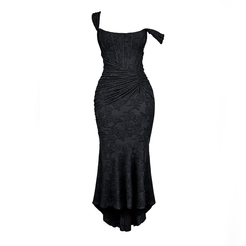 Pleated Jacquard French Lace Dress