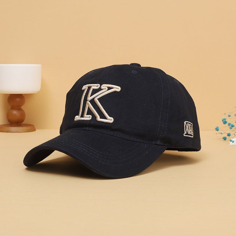 K Embroidered Letter Cap - Hip Hop Baseball Hat