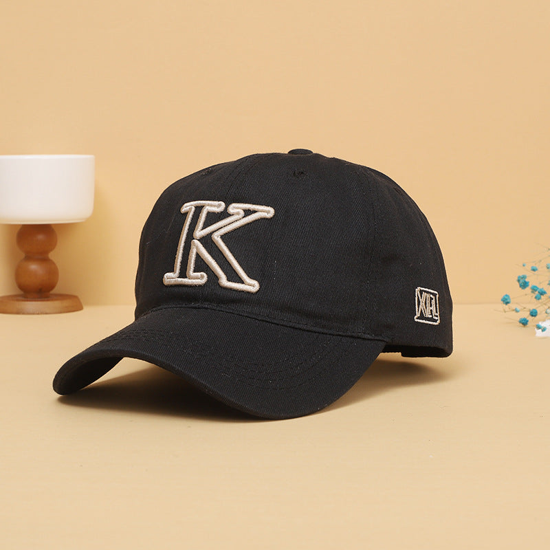 K Embroidered Letter Cap - Hip Hop Baseball Hat