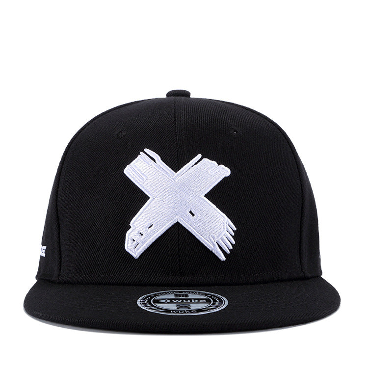 Embroidered Hip-Hop Punk Flat Brim Duck Bill Cap