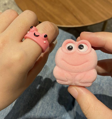 Cute Simple Boyfriend Lonely Frog Ring