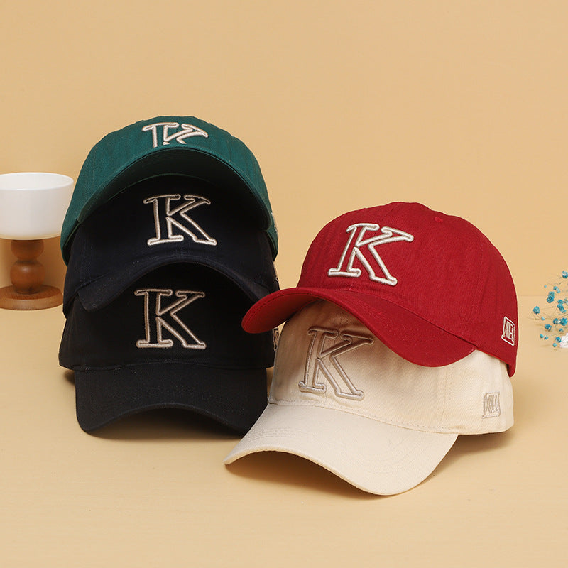 K Embroidered Letter Cap - Hip Hop Baseball Hat