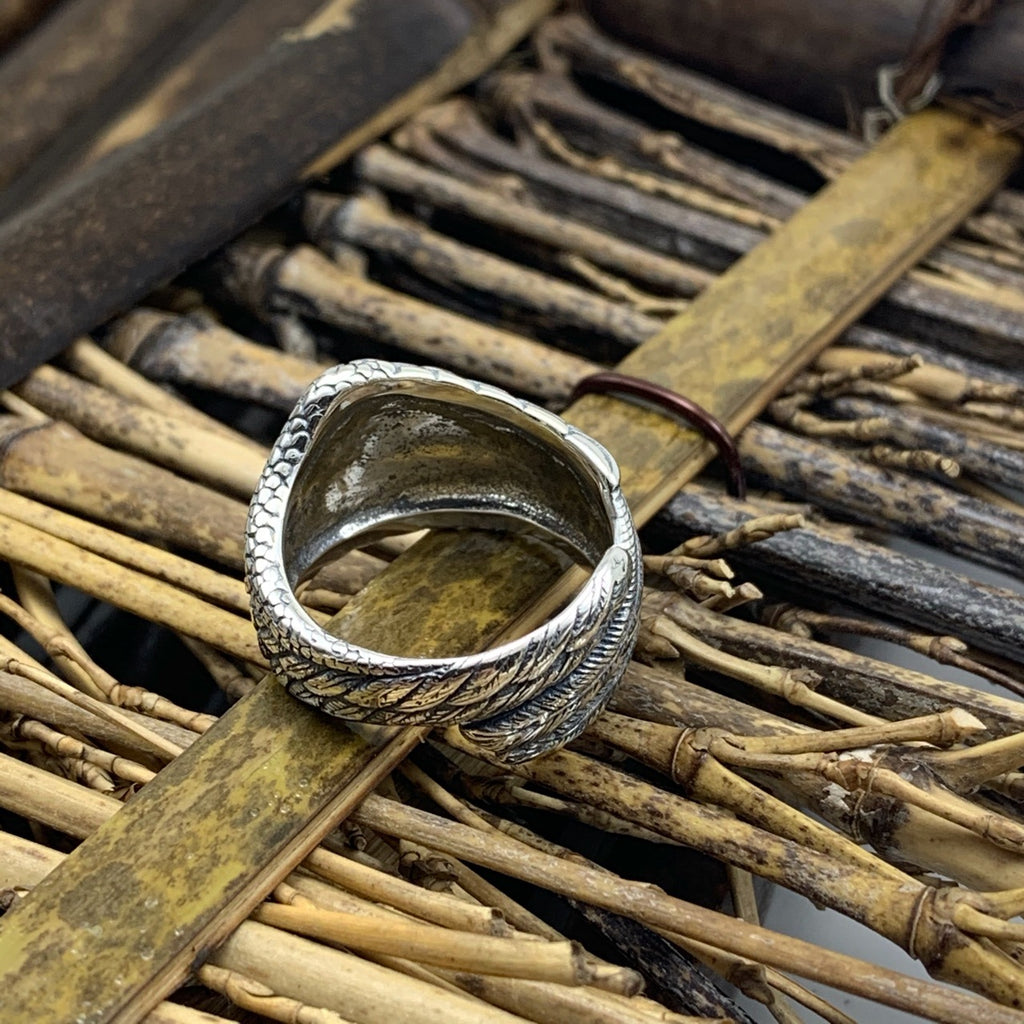 S925 Silver Angel Wings Open Ring for Men and Women