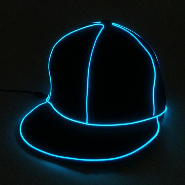 LED Glow Baseball Cap - Fluorescent Hip Hop Hat
