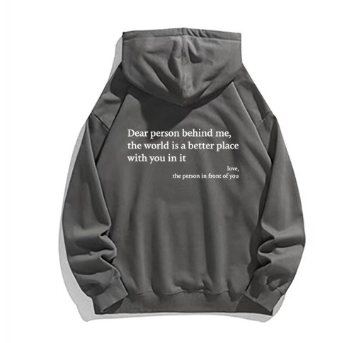 Printed Drawstring Hoodie with Kangaroo Pocket