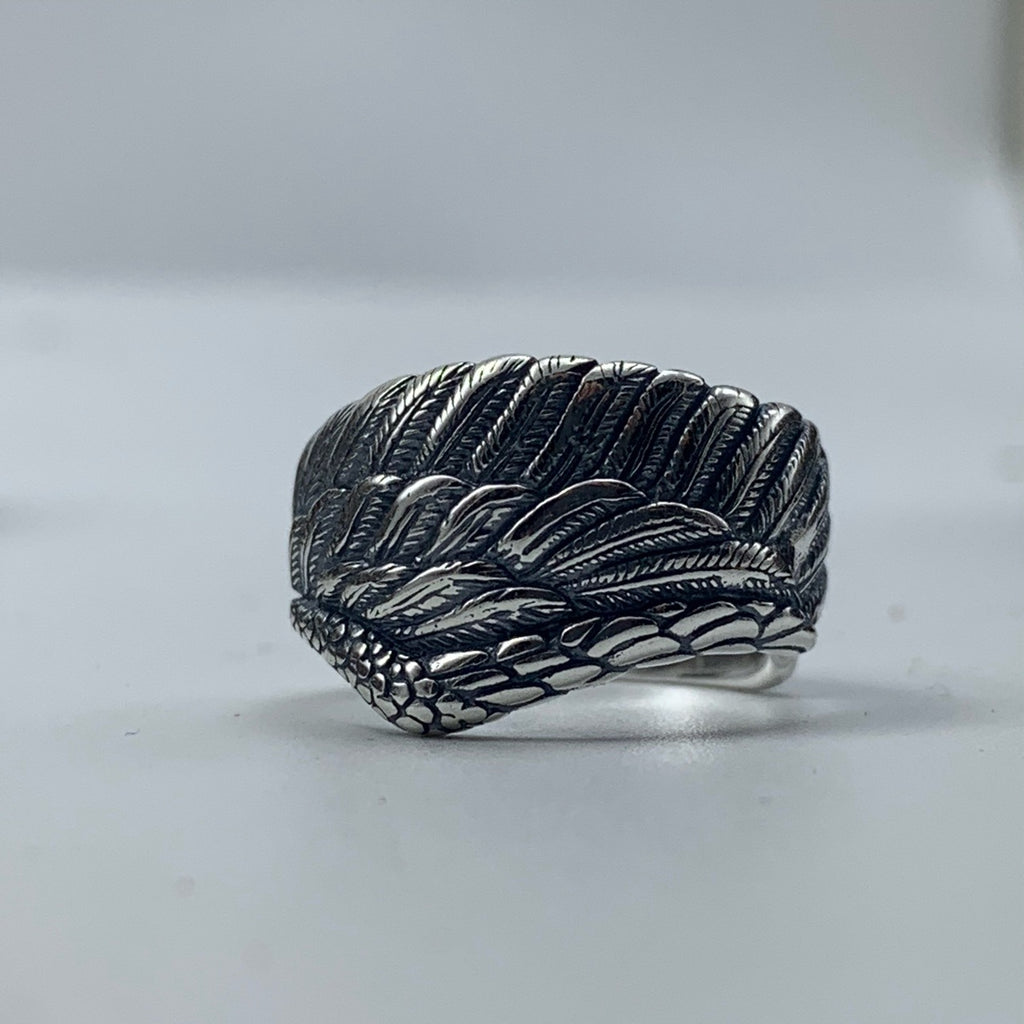 S925 Silver Angel Wings Open Ring for Men and Women