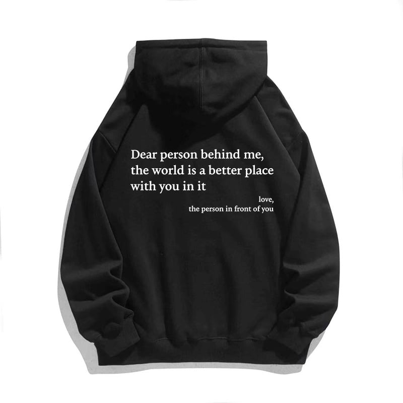 Printed Drawstring Hoodie with Kangaroo Pocket