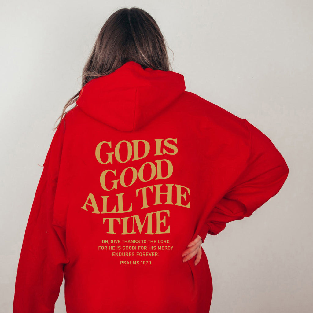 Brushed Hoodie with Slogan and Kangaroo Pocket