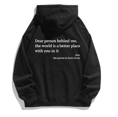 Printed Drawstring Hoodie with Kangaroo Pocket