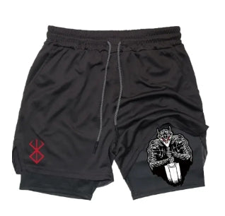 Anime Berserk Quick Dry Sports Shorts with Pockets (One)