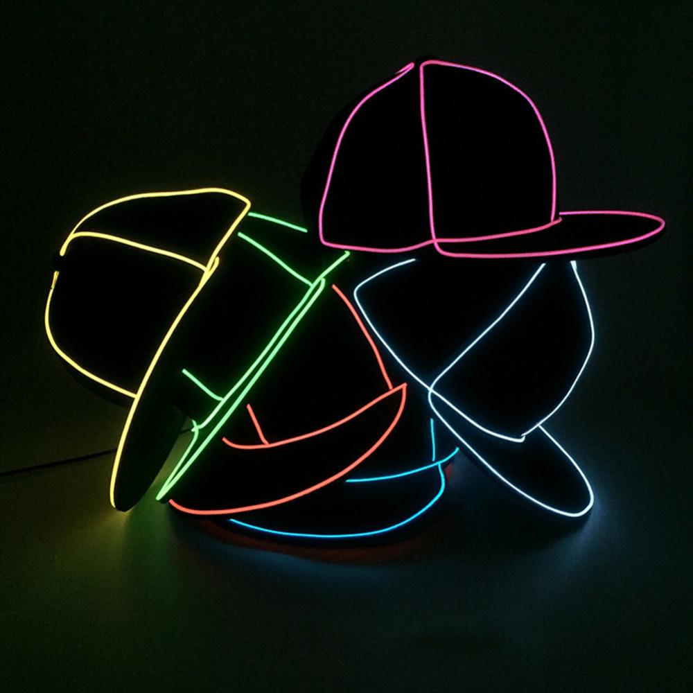 LED Glow Baseball Cap - Fluorescent Hip Hop Hat