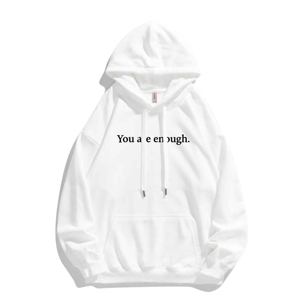 Kangaroo Pocket Printed Drawstring Hoodie