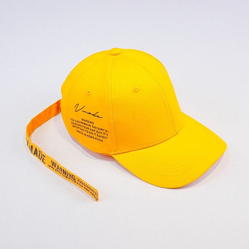 Long Strap Printed Baseball Cap - British Style Hip Hop Hat