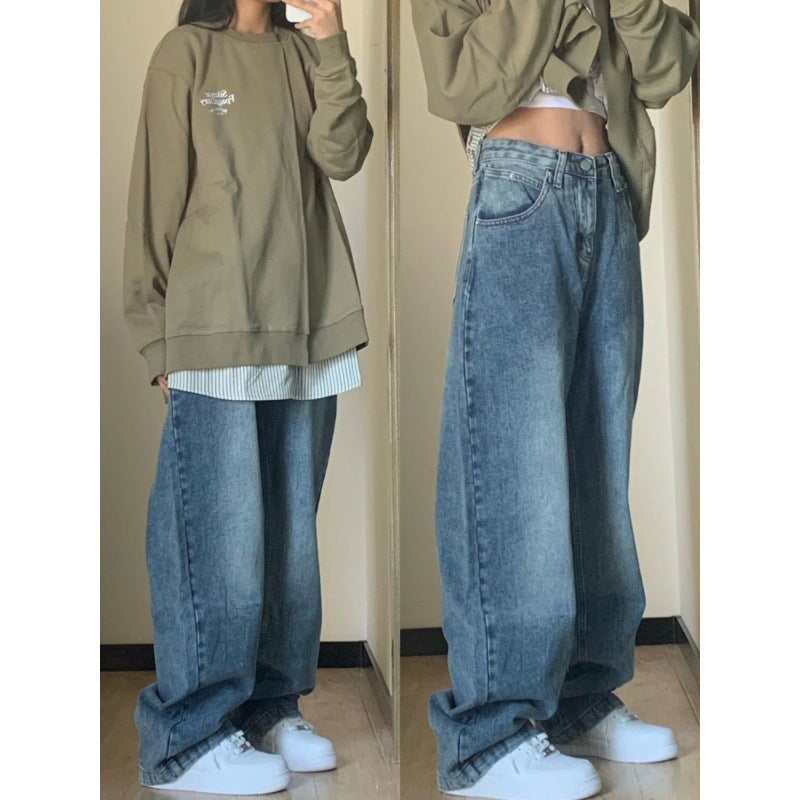 High-Waisted Loose-Fit Wide-Leg Jeans for Women