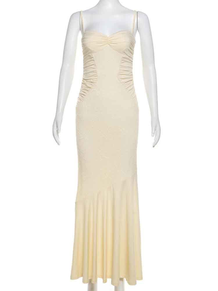 French-style Women’s Lace Pleated Long Dress 2024