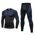 Fitness Set with Print, Quick-Dry Long Sleeve & Pants