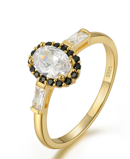 S925 Sterling Silver Round Diamond Engagement Ring