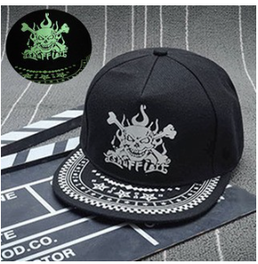 Glow-in-the-Dark Lettering Baseball Cap for Hip Hop