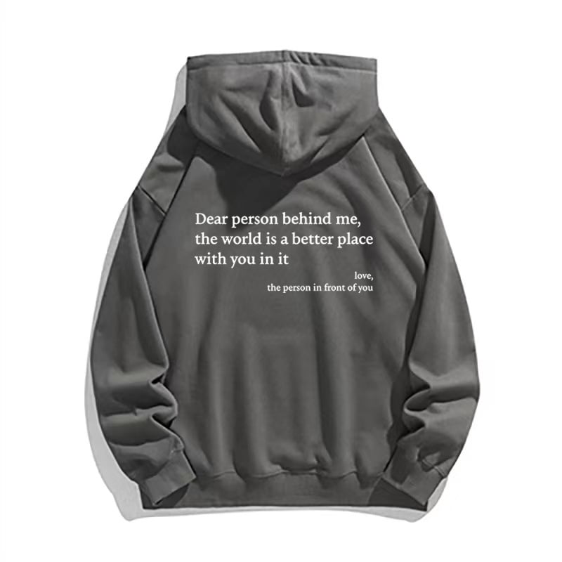 Printed Drawstring Hoodie with Kangaroo Pocket