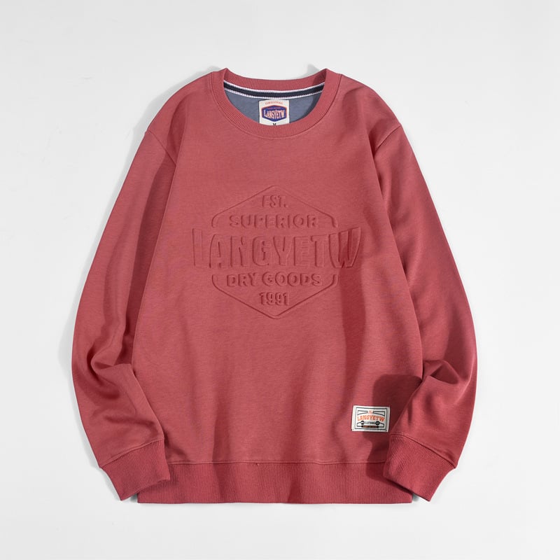 Vintage Print Loose Crew Neck Cotton Sweatshirt