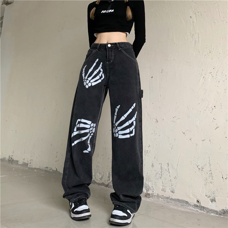Trendy High-Waisted Wide-Leg Jeans for Women
