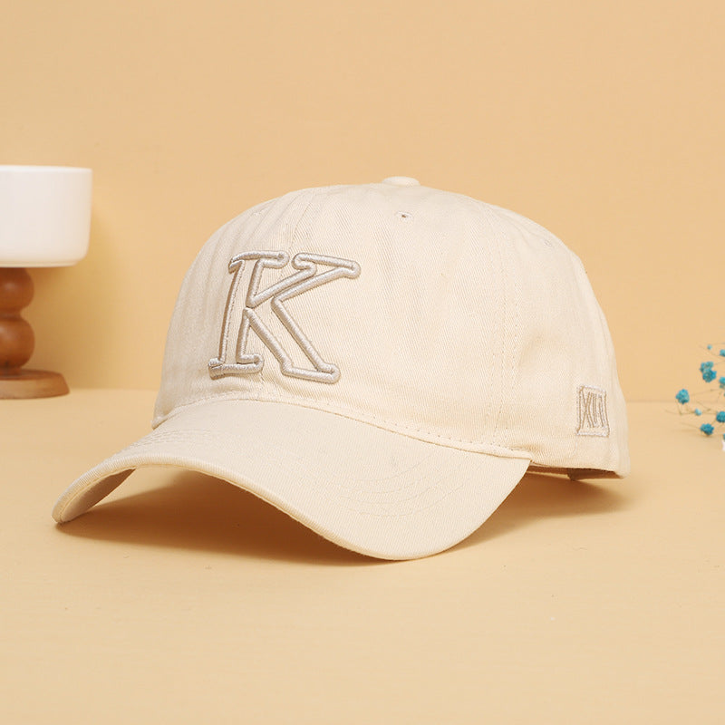 K Embroidered Letter Cap - Hip Hop Baseball Hat