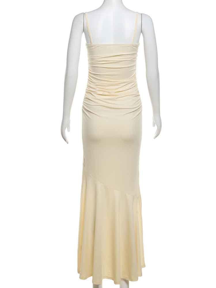 French-style Women’s Lace Pleated Long Dress 2024