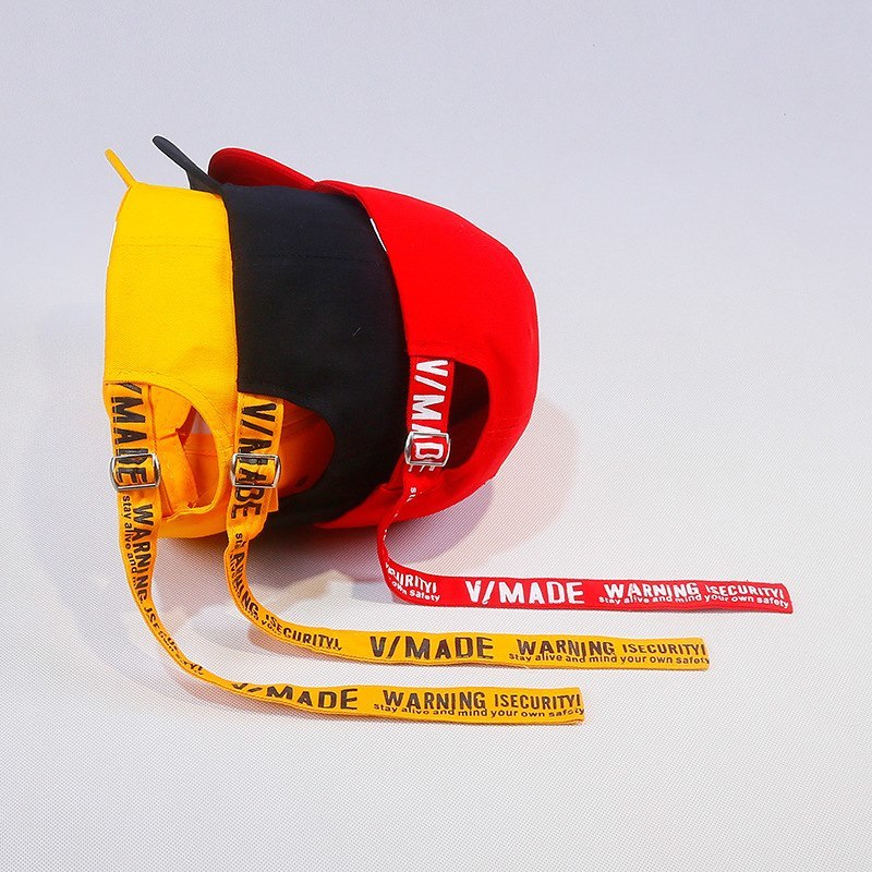 Long Strap Printed Baseball Cap - British Style Hip Hop Hat