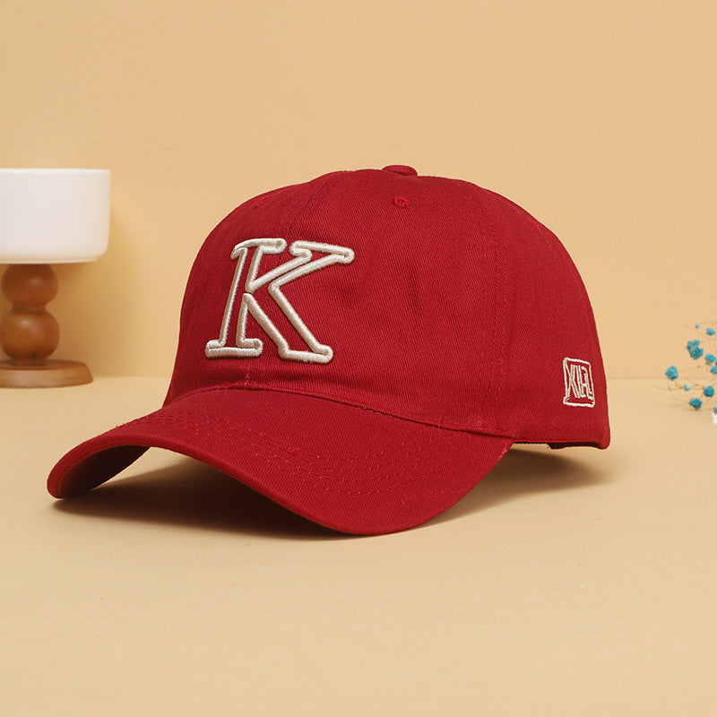 K Embroidered Letter Cap - Hip Hop Baseball Hat