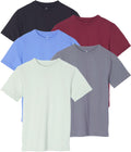 5 Pack: Boys White T Shirt Shirts Big Kids Soccer Girls Plain Athletic Dri Fit Tees Baseball Bulk Activewear Camisas Niaos Tops Short Sleeve Sports Tee Cotton Summer 6-7